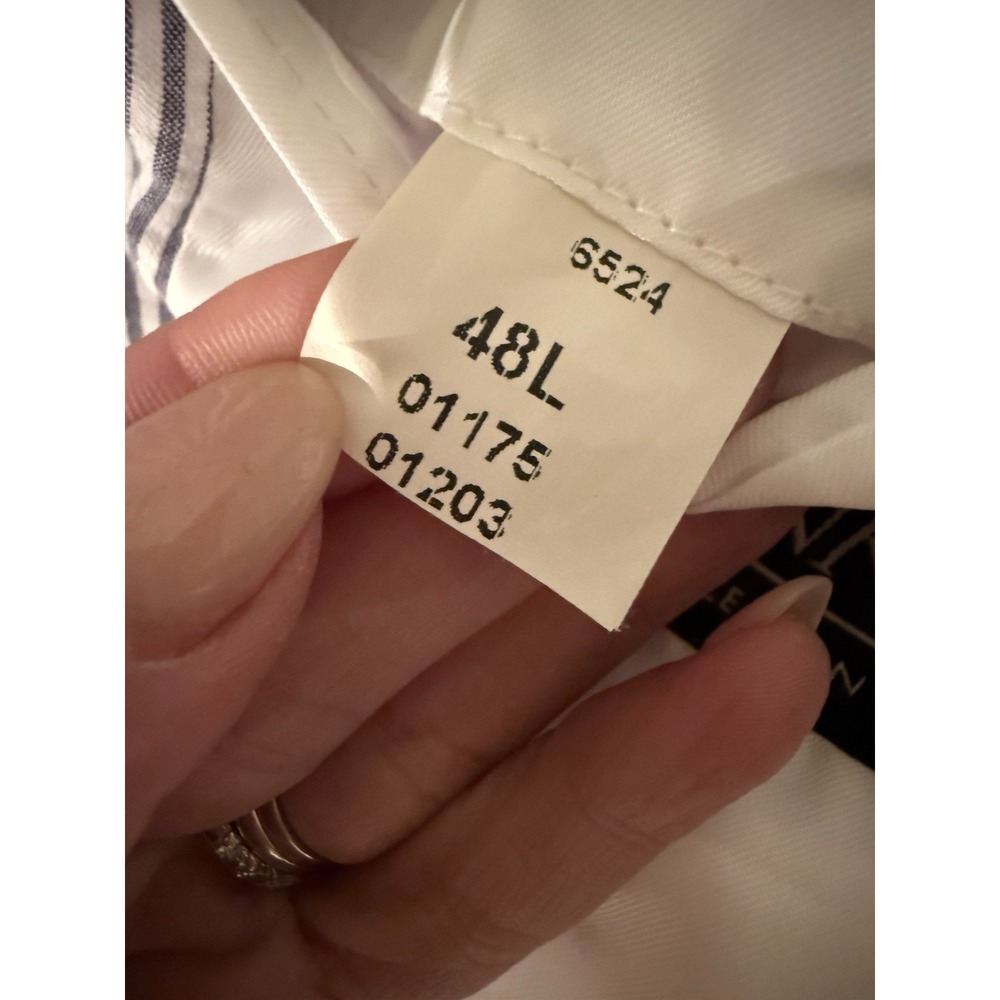 Jos A Bank Classic‎ Seersucker Blue White Pinstriped Cotton Suit 2 Pc Men's 46L - Picture 6 of 16